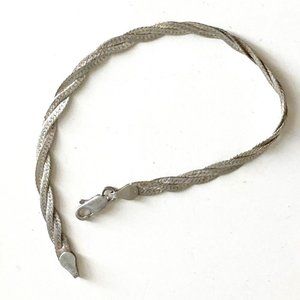 Lovely Italian sterling bracelet of braided snake chain
